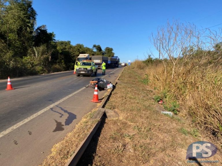 Sorriso: casal morre em acidente entre carreta e motocicleta