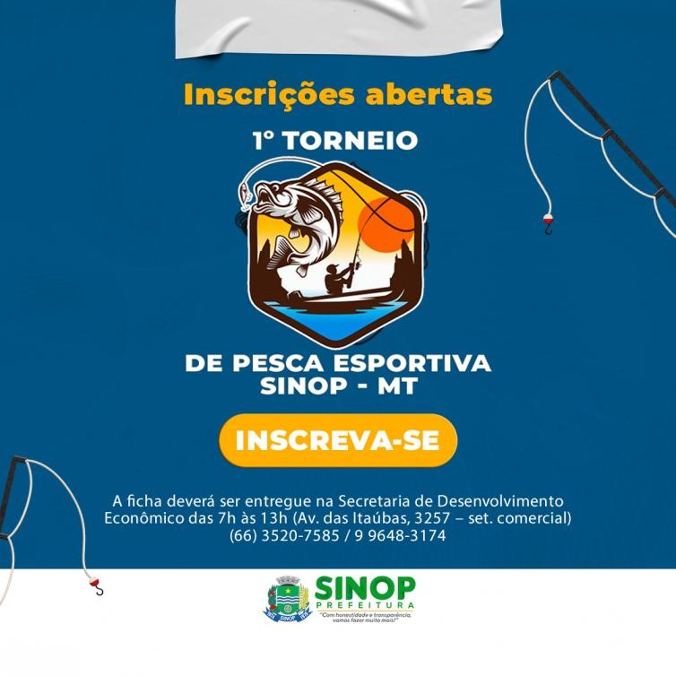 Sinop – O 1º Torneio de Pesca Esportiva com Iscas Artificiais segue com as inscrições até a próxima semana