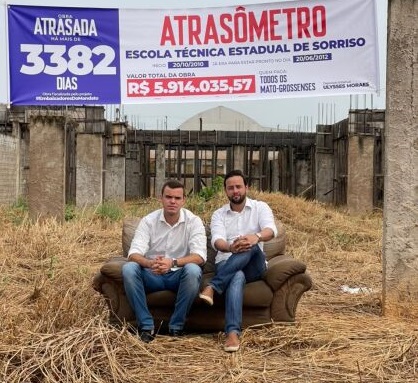 Deputado Ulysses e Vereador Diogo Kriguer cobram obra com 3 mil dias de atraso