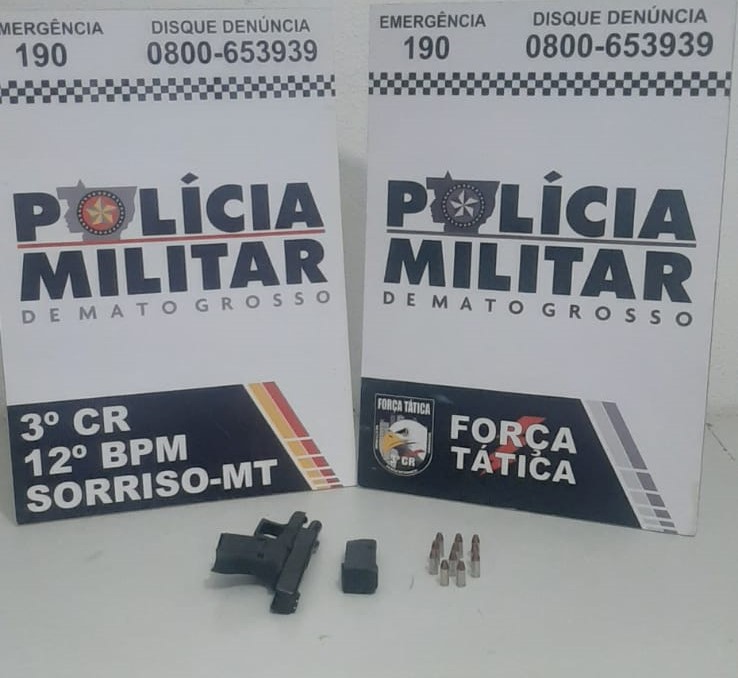 Sorriso: Homem é preso com arma de fogo em blitz na Av. Blumenau