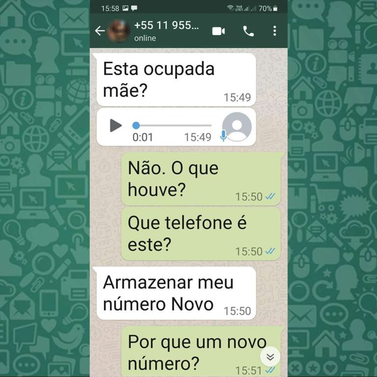 Sorriso: Golpista se passa por filho em Whatsapp e mulher perde R$ 16 mil reais