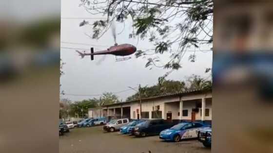 Bandidos sequestram helicóptero no RJ e tentam resgatar preso; veja o vídeo