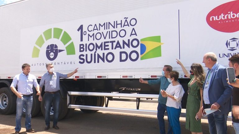 1º caminhão movido pelo biocombustível no Brasil em parceria com a Nutribras Alimentos