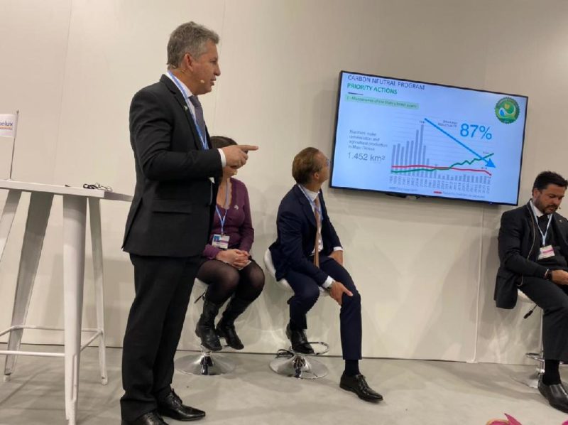 Na COP-26, governador apresenta estratégias para neutralizar carbono até 2035 em MT