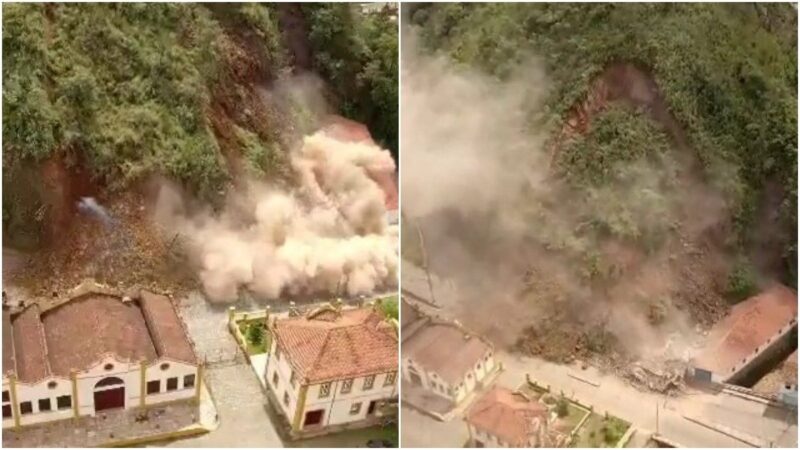 Deslizamento destrói casarão histórico em Ouro Preto; VEJA O VÍDEO