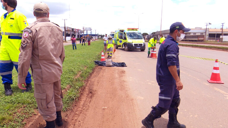 Homem morre atropelado na BR-163, próximo da Rodoviária de Sorriso; VEJA O VÍDEO DO ACIDENTE