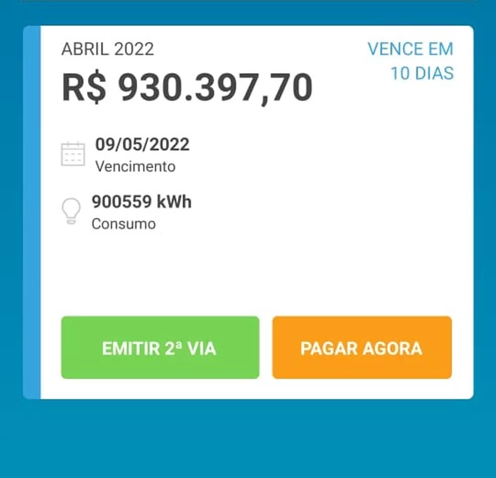 Família recebe conta de energia no valor de R$ 930 mil em MT