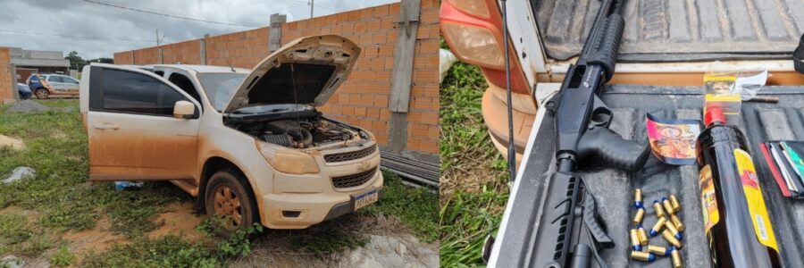 Caminhonete, espingarda e munições dos autores de chacina são encontradas