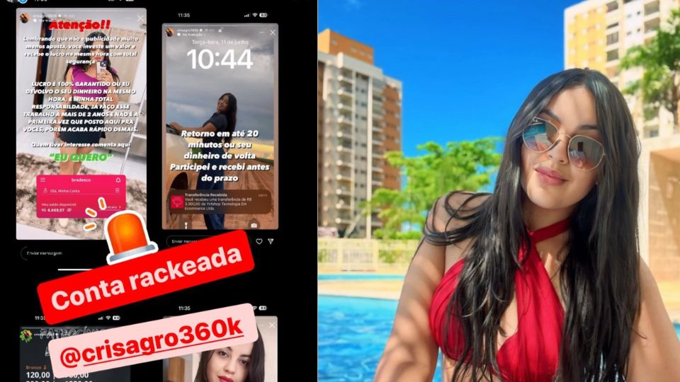 Influenciadora de MT tem conta no Instagram hackeada e criminosos aplicam golpes em seguidores