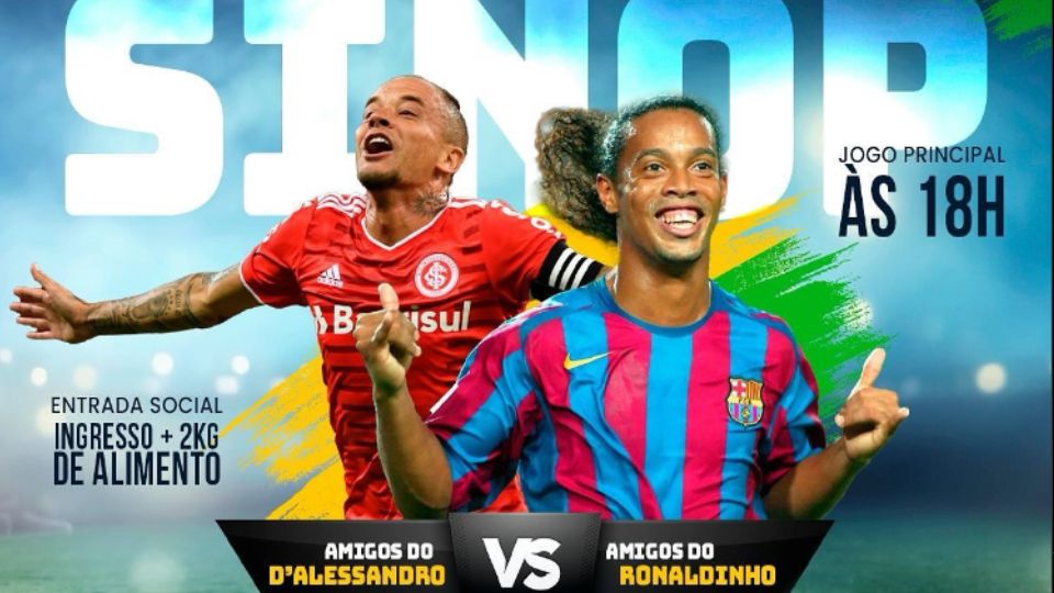 Ronaldinho Gaúcho e D’Alessandro se unem para jogo beneficente em Sinop