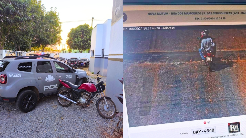 Câmera do Vigia Mais detecta motocicleta furtada há 4 anos e veículo é recuperado em Nova Mutum