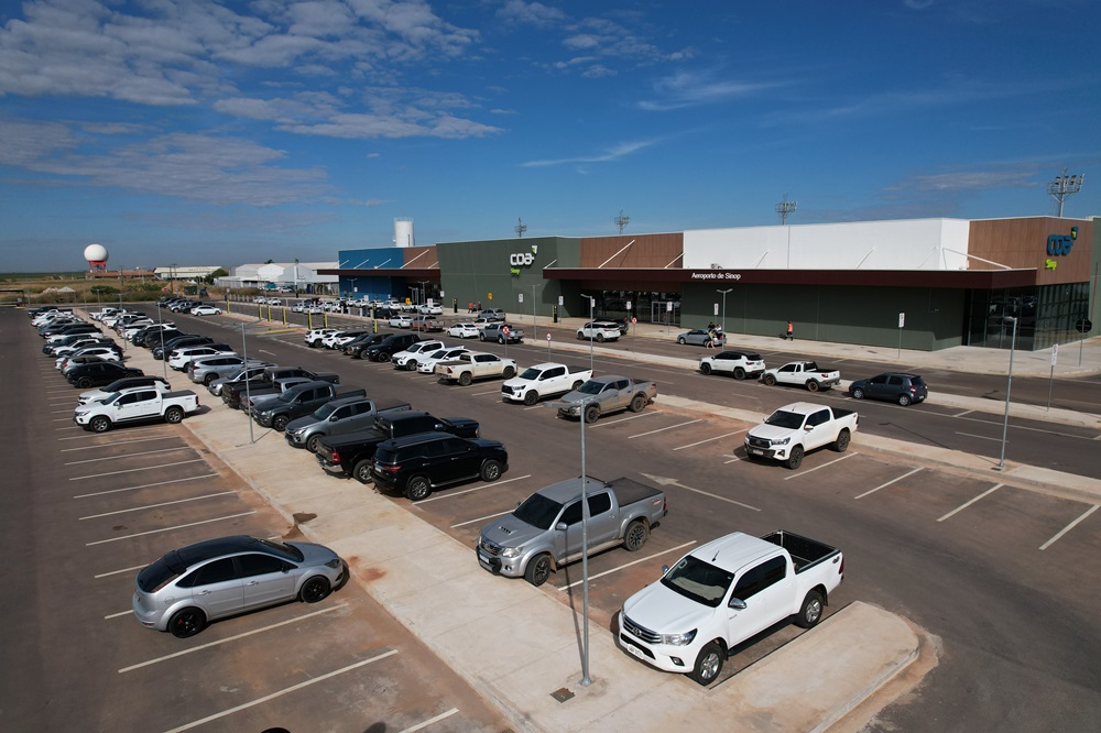 Aeroporto de Sinop inaugura moderno estacionamento de veículos, Rondonópolis e Alta Floresta também receberão a mesma infraestrutura