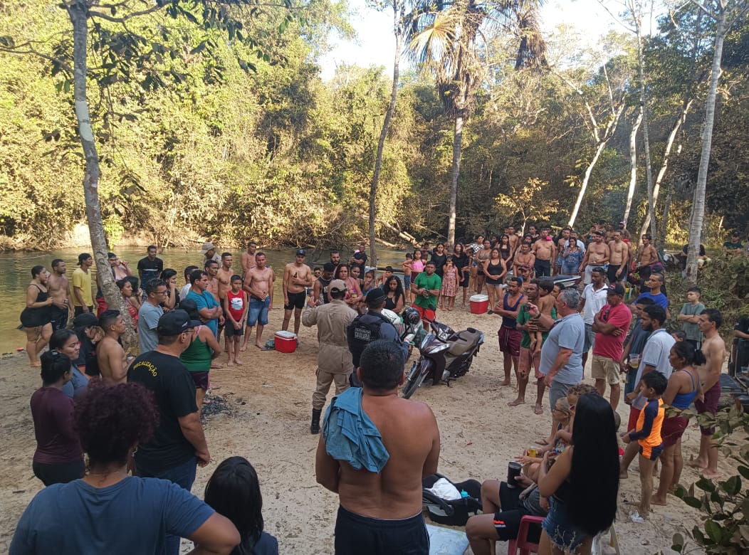 Força de segurança alerta banhistas para os perigos em rios de Sorriso