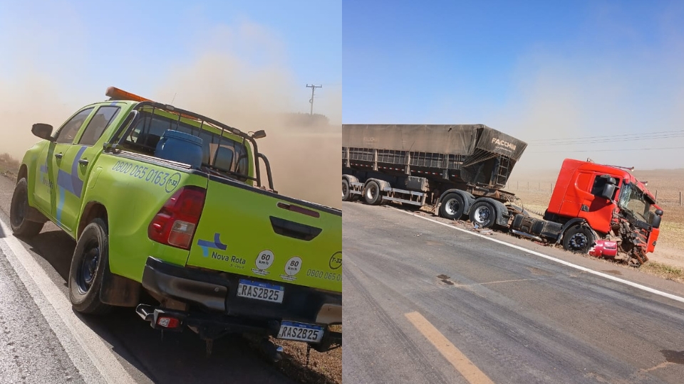 Motorista de carreta acusa funcionário da concessionária Rota Oeste de causar acidente e fugir