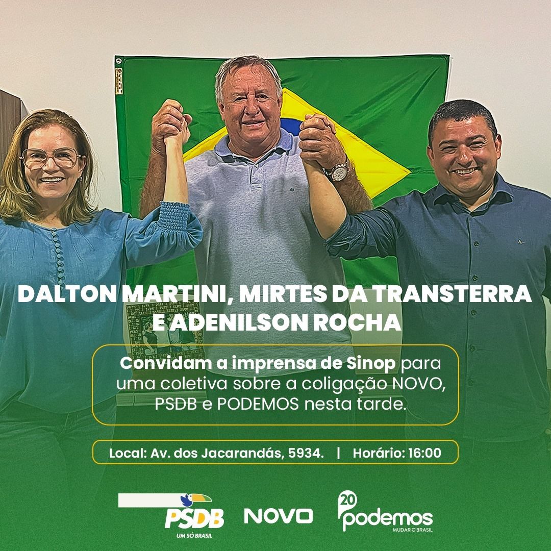 Coligação NOVO, PSDB e PODEMOS lança Mirtes da Transterra como pré-candidata à Prefeitura de Sinop