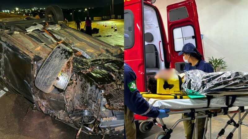 Jovem é ejetado de veículo após perder controle em suposto ‘racha’ na BR-163