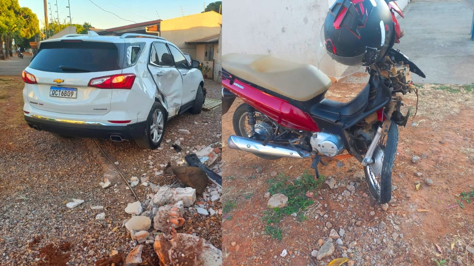 Motorista bate carro em muro de casa e acorda morador no susto em Sorriso