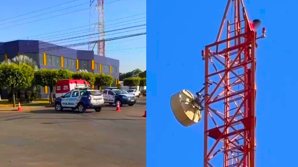 Homem escala torre e ameaça se jogar em Sapezal