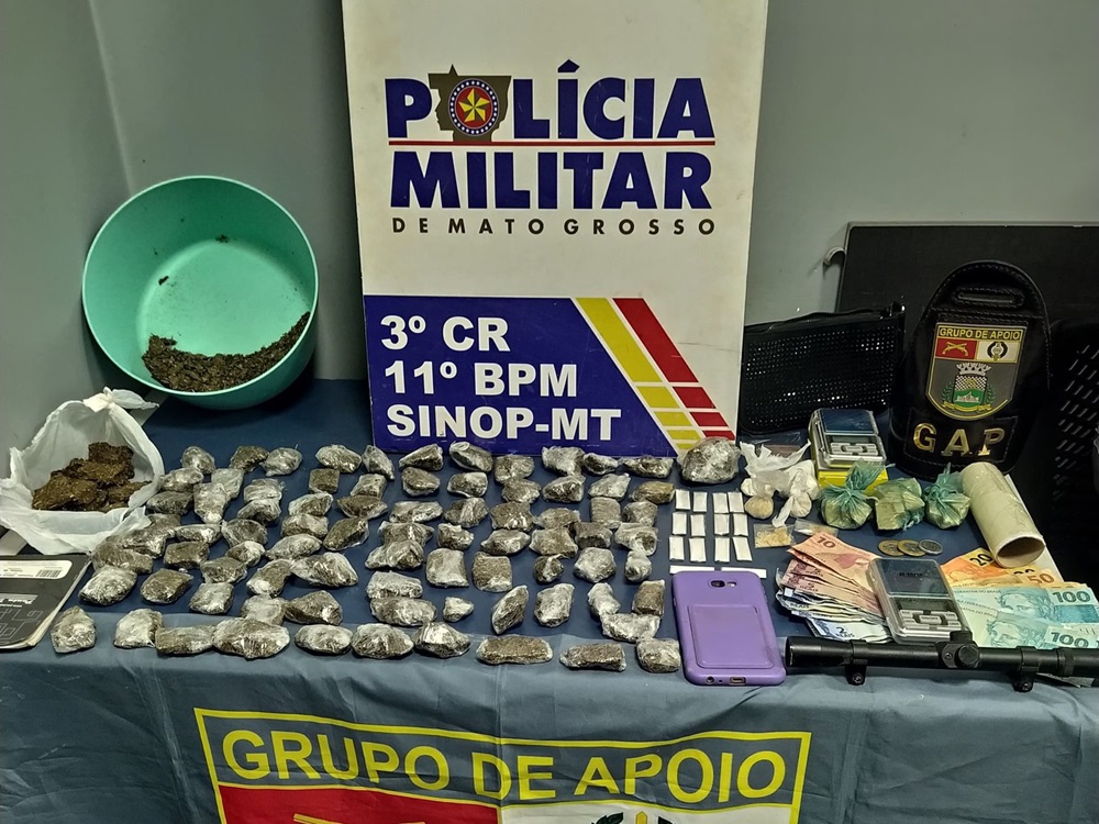 PM apreende adolescente com 105 porções de drogas em Sinop