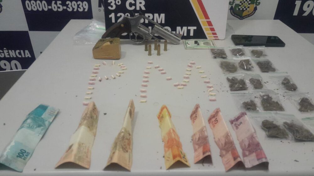 Traficante é preso com 50 comprimidos de ecstasy e porte ilegal de arma em Sorriso