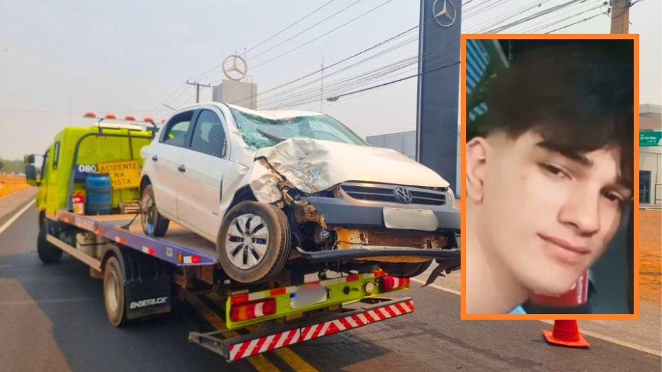 Jovem de 18 anos morre após grave acidente entre moto e carro em Sinop