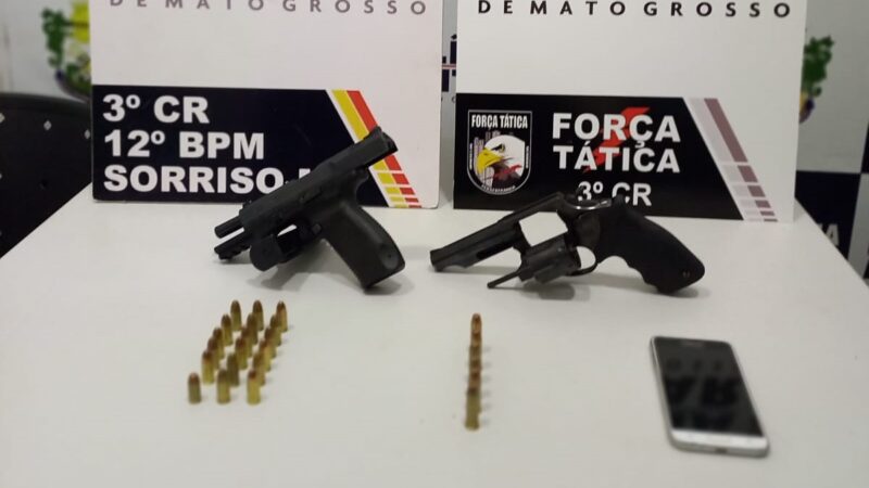 Trio que planejava assassinato e capturado após tentar fugir da Força Tática em Sorriso