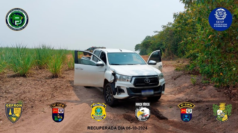 Bandido morre em confronto com o Gefron em após roubo de hilux em Campo Novo do Parecis