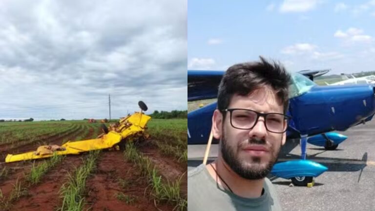 Piloto morre após avião agrícola cair na zona rural