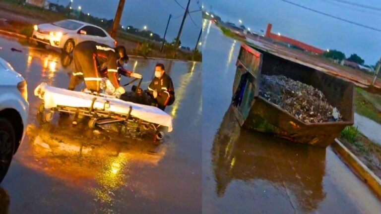 Sorriso: Passageiro de moto tem perna amputada em colisão com contêiner