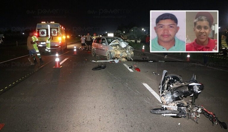 Dois jovens morrem em grave acidente entre carro e moto na BR-163 em Nova Mutum