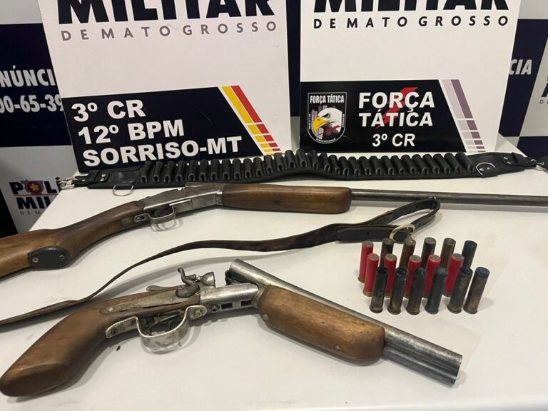 Força Tática prende dupla que comercializava armas de fogo em Sorriso